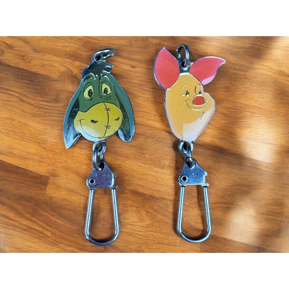 Disney Store Winnie The Pooh Characters Charm Keychains Eeyore & Piglet Lot Of 2
